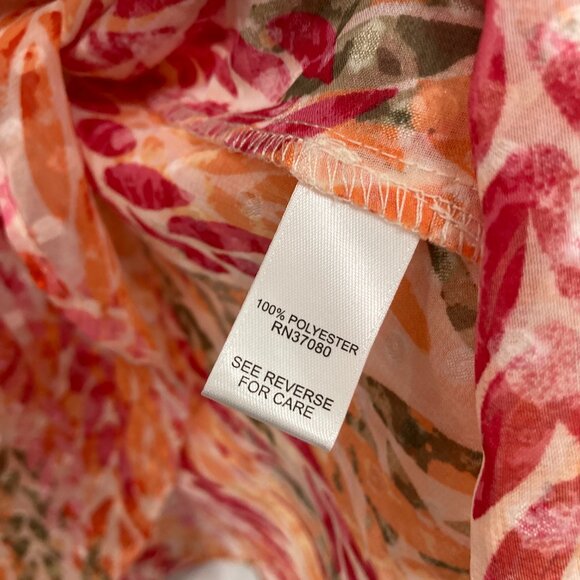 New Cato Large Orange Pink Swiss Dot Ruffle Baby-doll Romantic Feminine Blouse - Picture 10 of 12